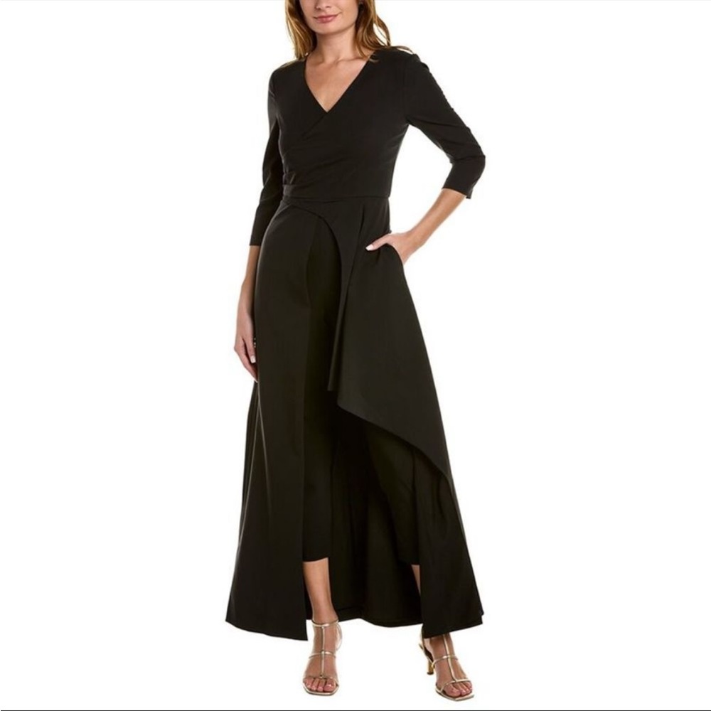 NEW Kay Unger Womens Gina Walk Thru Jumpsuit, Black davina size 6
